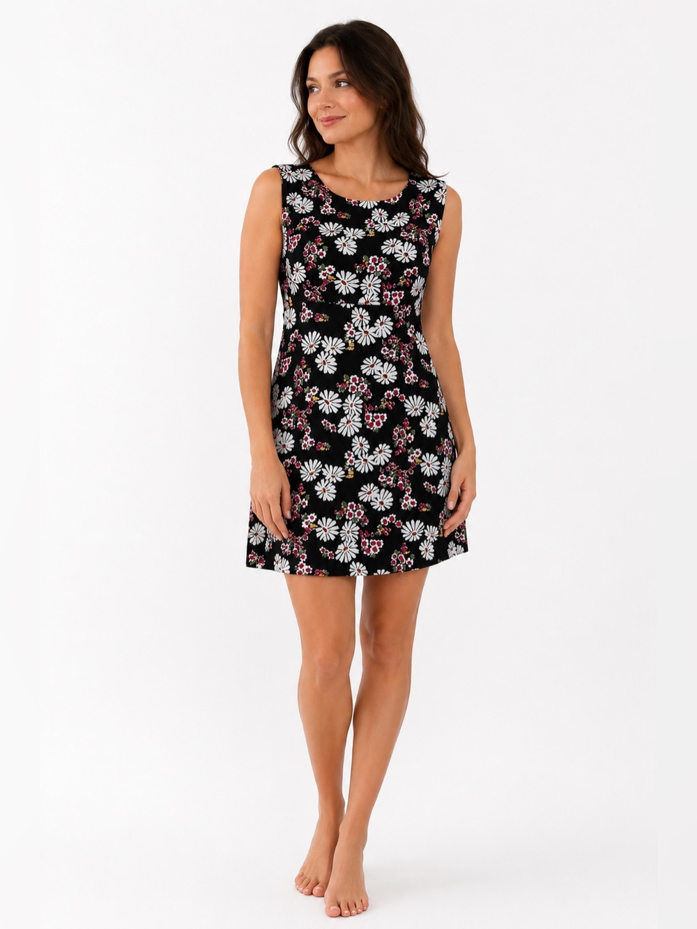 La Belle Vintage Mod Y2K Floral Garden Empire Waist Grunge Mini Dress Size 5